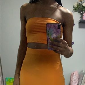 2 piece tube top and midi skirt set ll F21